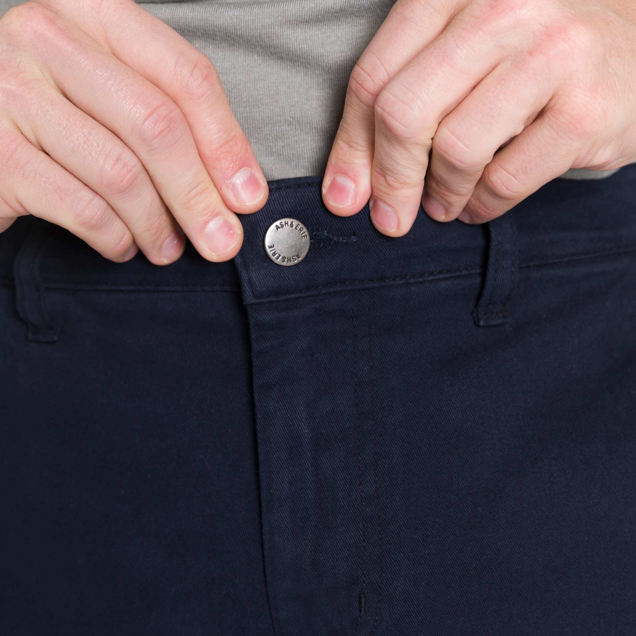 Straight Fit Navy Washed Stretch Chino - Image 5