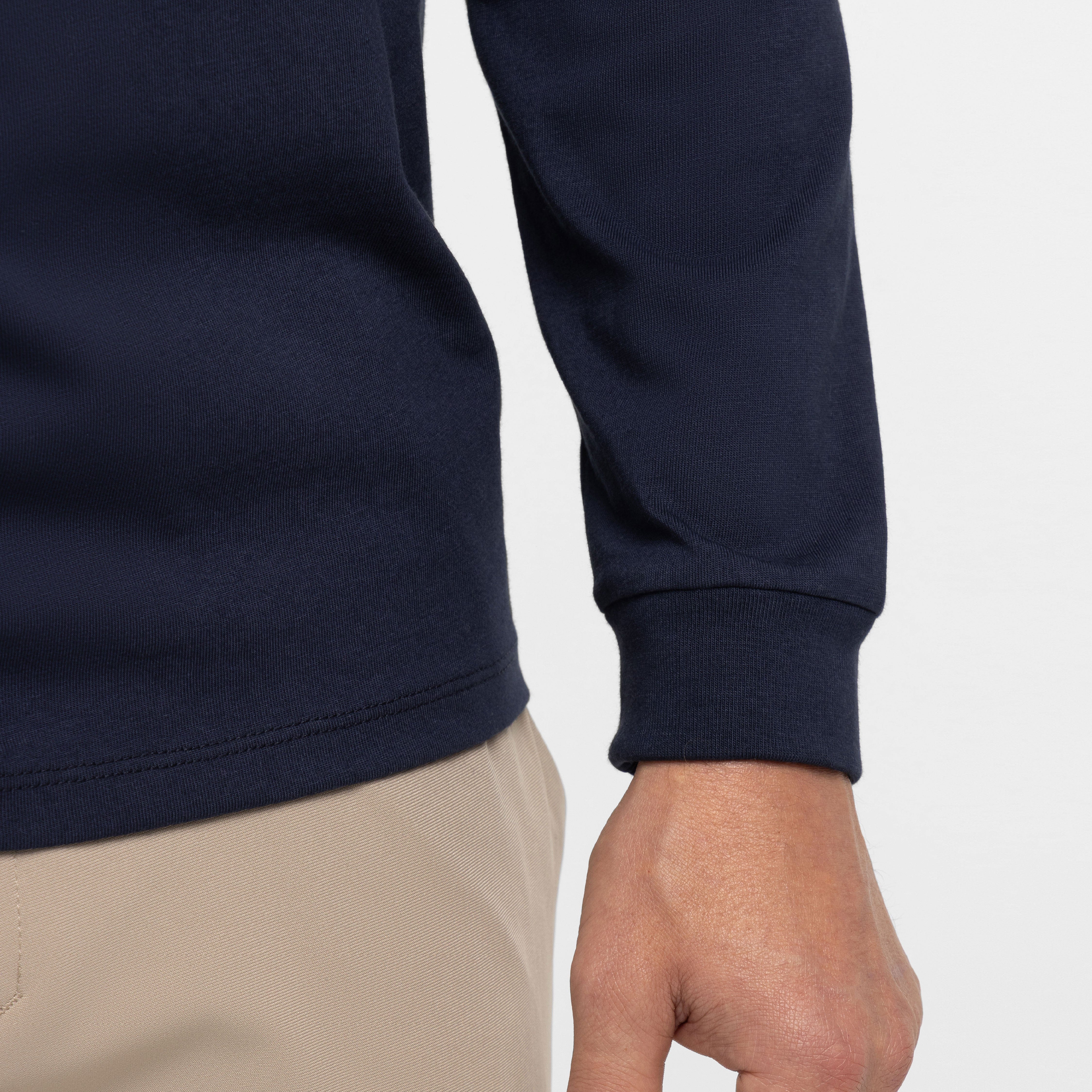 True Navy Long Sleeve Pima Cotton Henley - Image 5