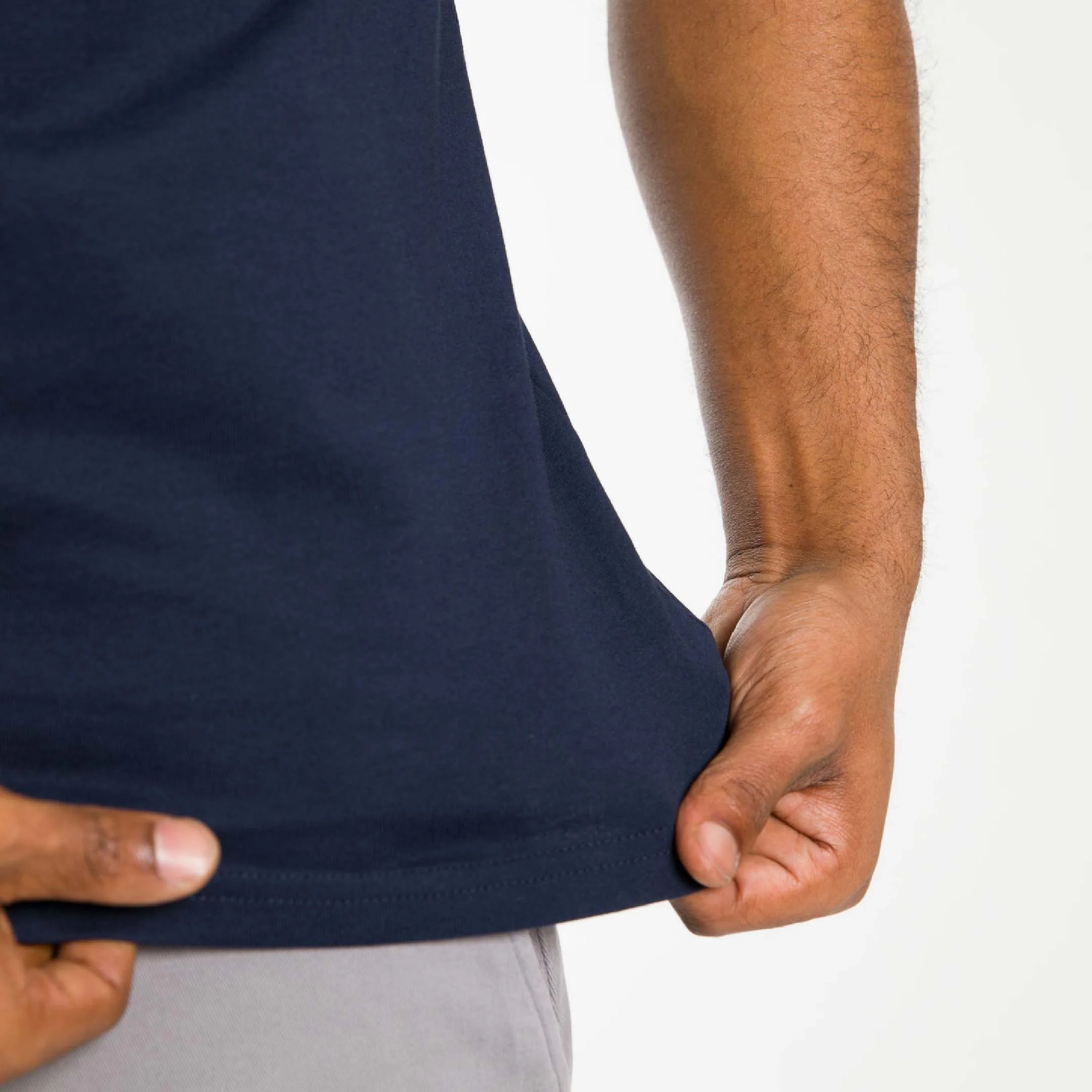 True Navy Pima Cotton V Neck Tee - Image 4