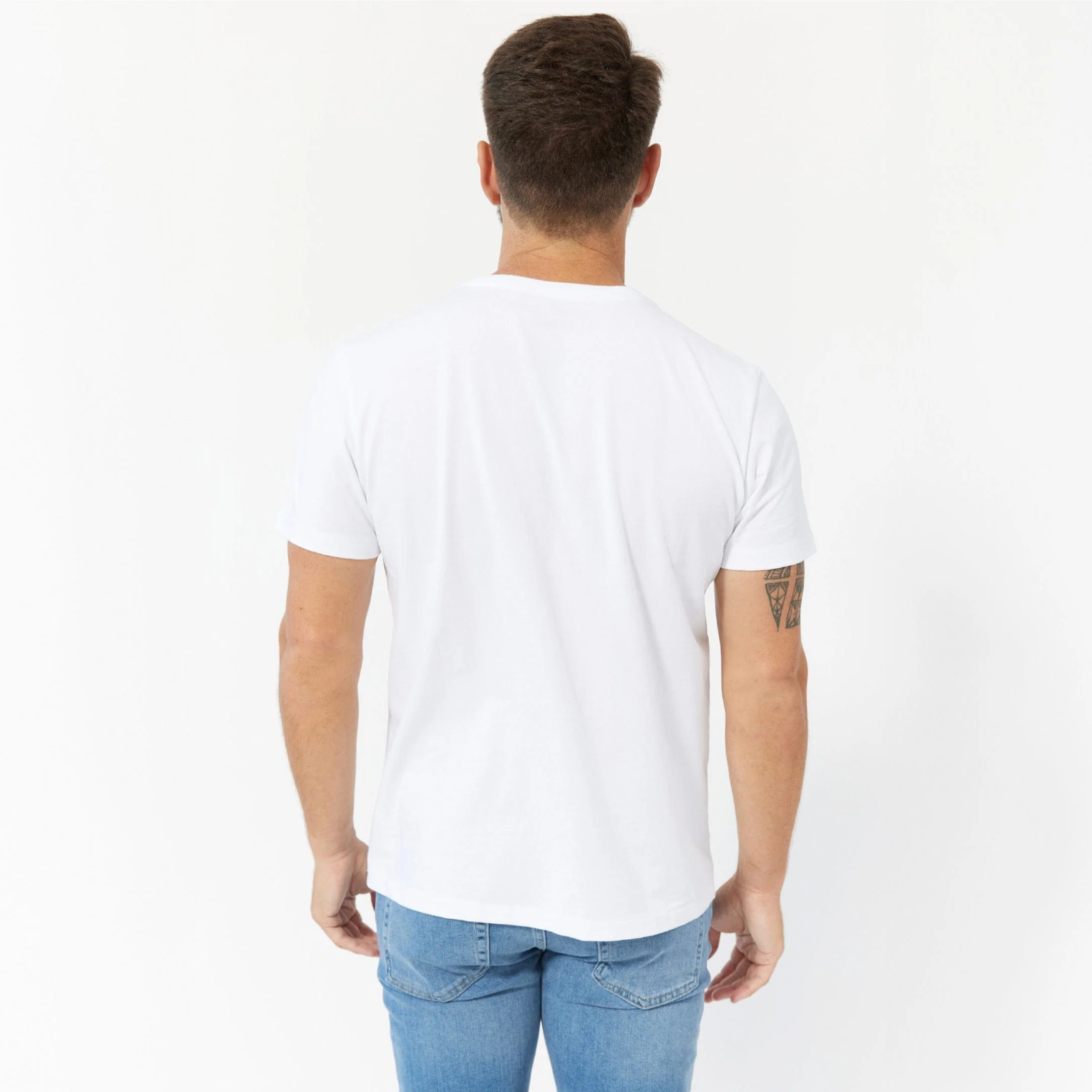 White Pima Cotton Crew Neck Tee - Image 4